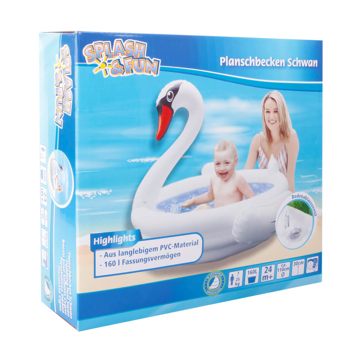 Splash & Fun Planschbecken Schwan 95 cm
