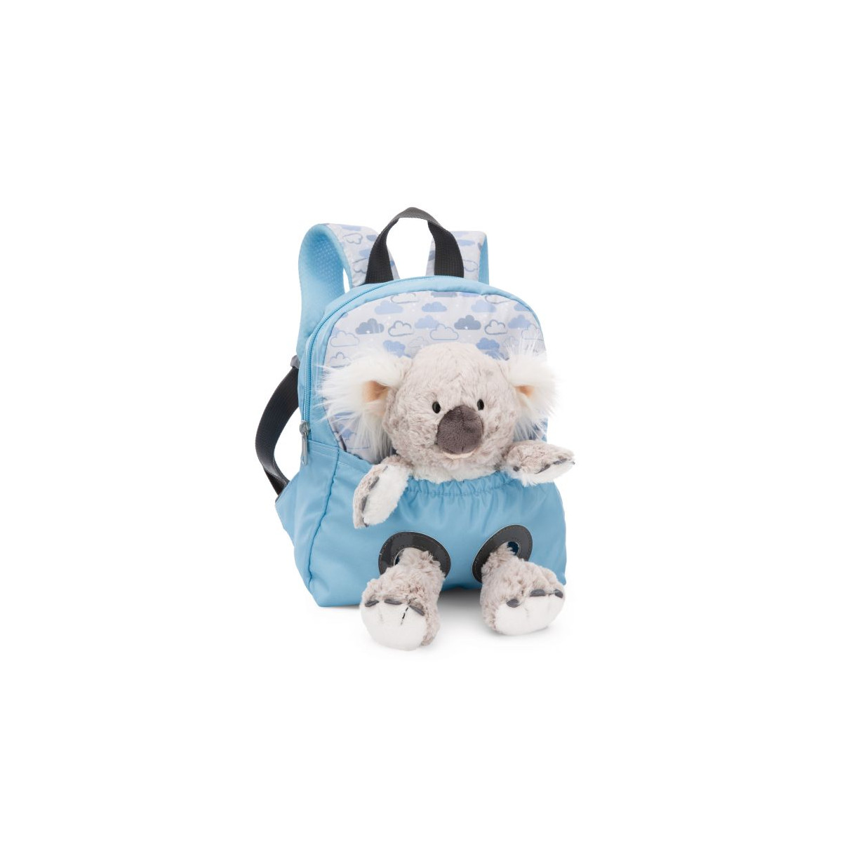 Rucksack blau mit Plüschtier Koala