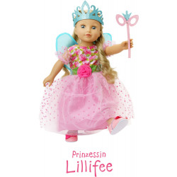 Puppenkleid ''Prinzessin Lillifee'' mit Glitzerkrone und Augenmaske, 3 teilig, Gr. 35 45 cm