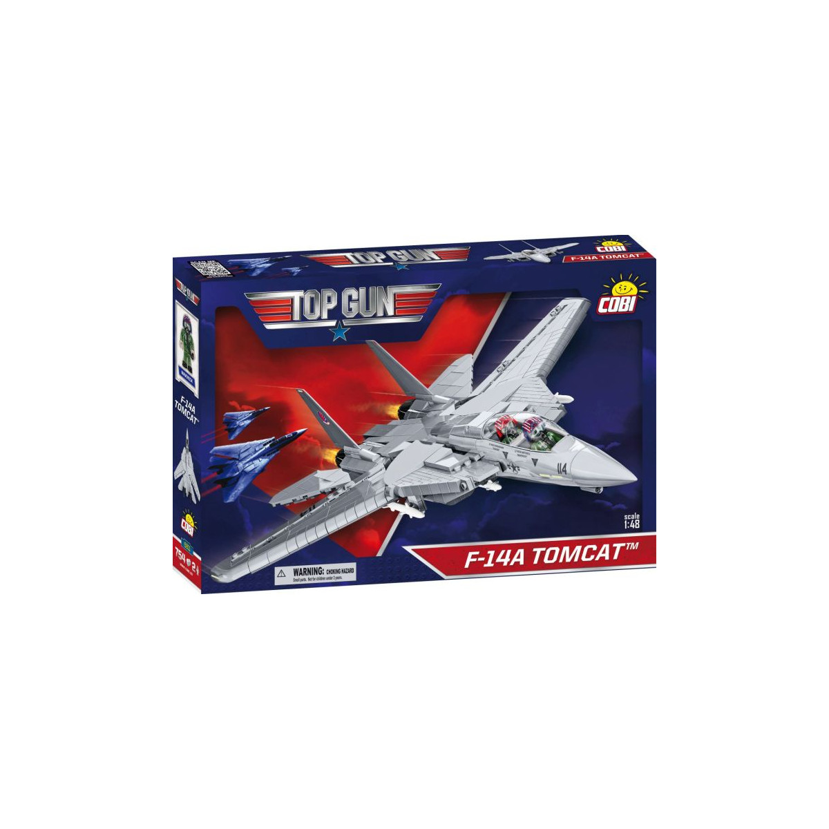 COBI TopGun F-14A Tomcat Bausatz mit Jet-Abbildung und Markenlogo auf der Verpackung.