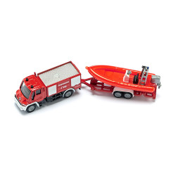 SIKU 1636 Unimog Feuerwehr mit Boot 1:87, sortiert