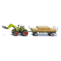 SIKU Farmer - Traktor mit Ballengreifer und Anhänger