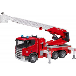 bruder 03591 Scania Super 560R Feuerwehr mit Drehleiter, Wasserpumpe, L S Modul