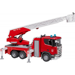 bruder 03591 Scania Super 560R Feuerwehr mit Drehleiter, Wasserpumpe, L S Modul