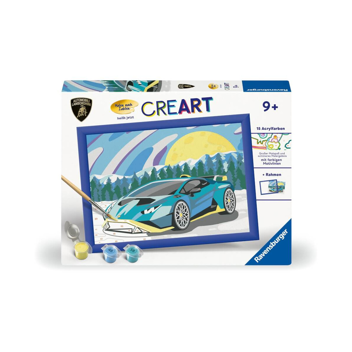 Ravensburger 23959 Malen nach Zahlen Blauer Lamborghini Malen nach Zahlen Serie Character