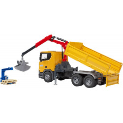 bruder 03551 Scania Super 560R Baustellen  LKW Kran und 2 Paletten