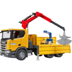 bruder 03551 Scania Super 560R Baustellen  LKW Kran und 2 Paletten