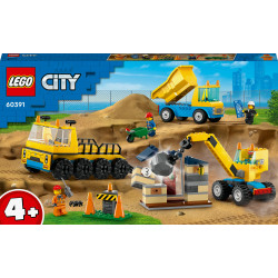 LEGO® City 60391 Baufahrzeuge und Kran mit Abrissbirne