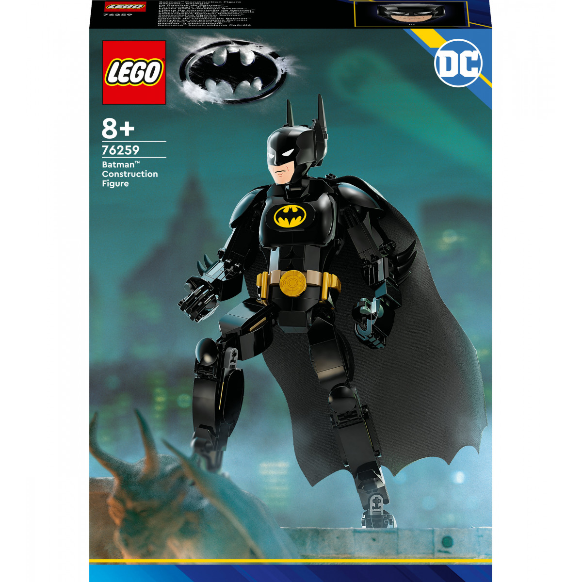 LEGO Batman Figurenset mit schwarzem Anzug und Umhang, empfohlen ab 8 Jahren.