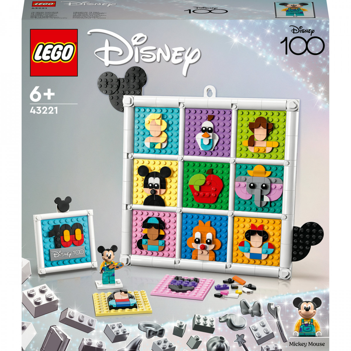 LEGO Disney 100 Set (43221): Bunte Charakter-Porträts aus LEGO-Steinen, ab 6 Jahren.