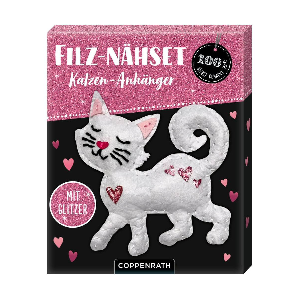 Filz Nähset: Katzen Anhänger (weiß)   100% selbst gemacht