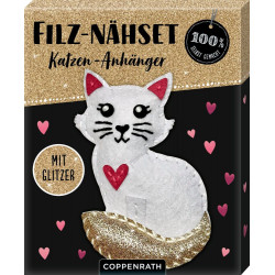 Filz Nähset: Katzen Anhänger (gold)   100% selbst gemacht