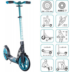SIX DEGREES Aluminium Scooter 230 215 mm türkis