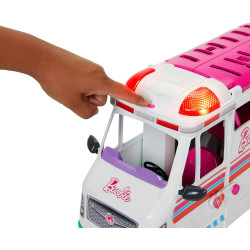 Barbie 2 in 1 Krankenwagen Spielset (mit Licht & Geräuschen)