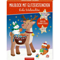 Malblock mit Glitzersteinchen   Frohe Weihnachten