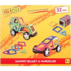 Creathek Magnet Bauset mit Rädern, 32 Teile