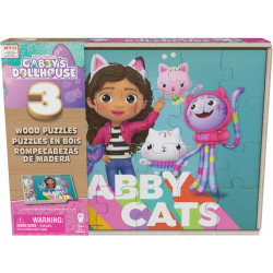 CGI Gabbys Dollhouse Holzpuzzle 3er Set