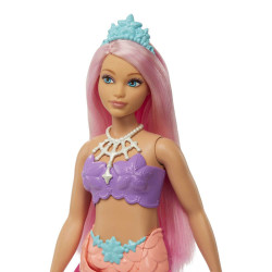 Mattel HGR09 Barbie Dreamtopia Meerjungfrau Puppe (kurvig, rosafarbenes Haar), Spielzeug ab 3 Jahren