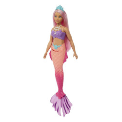 Mattel HGR09 Barbie Dreamtopia Meerjungfrau Puppe (kurvig, rosafarbenes Haar), Spielzeug ab 3 Jahren