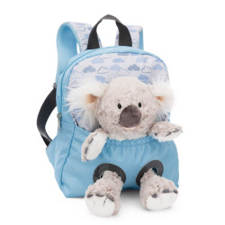 Rucksack blau mit Plüschtier Koala