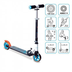 muuwmi Aluminium Scooter 125 mm schwarz orange weiß