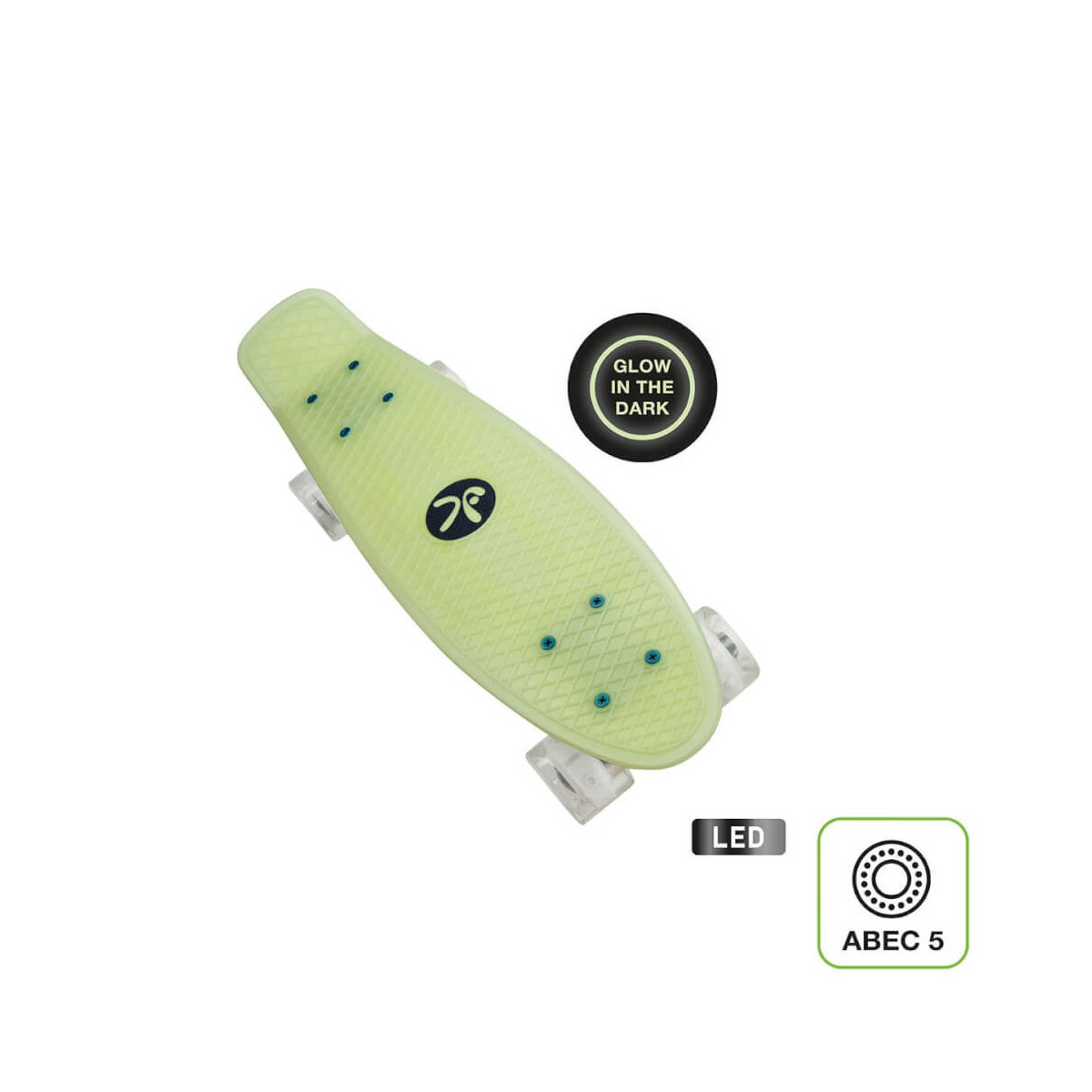 muuwmi Lights Skateboard Fun GLOW, mit Leuchtrollen und Glow Effekt