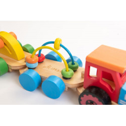 SpielMaus Nachziehtraktor mit 2 Anhänger