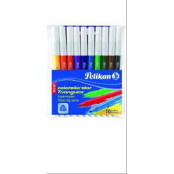 img_0:10er-Pack Pelikan Colorella Star Dreikant-Fasermaler in verschiedenen Farben.