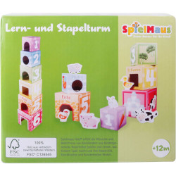 SpielMaus Holz Stapelturm, 12 Teile