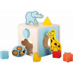 SpielMaus Holz Steckbox Wildtiere, 9 Teile