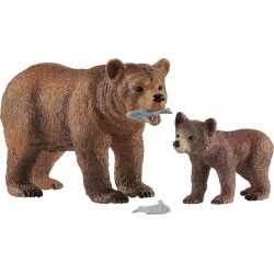 schleich® Wild Life 42473 Grizzlybär Mutter mit Jungem