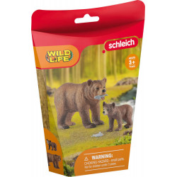 schleich® Wild Life 42473 Grizzlybär Mutter mit Jungem