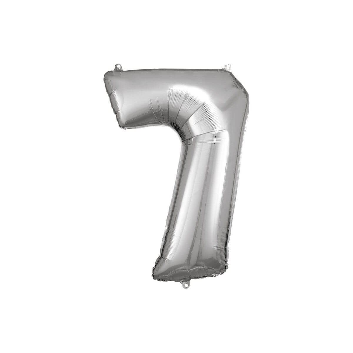 Grosse Zahl 7 Silber Folienballon N34 verpackt 58 cm x 88 cm