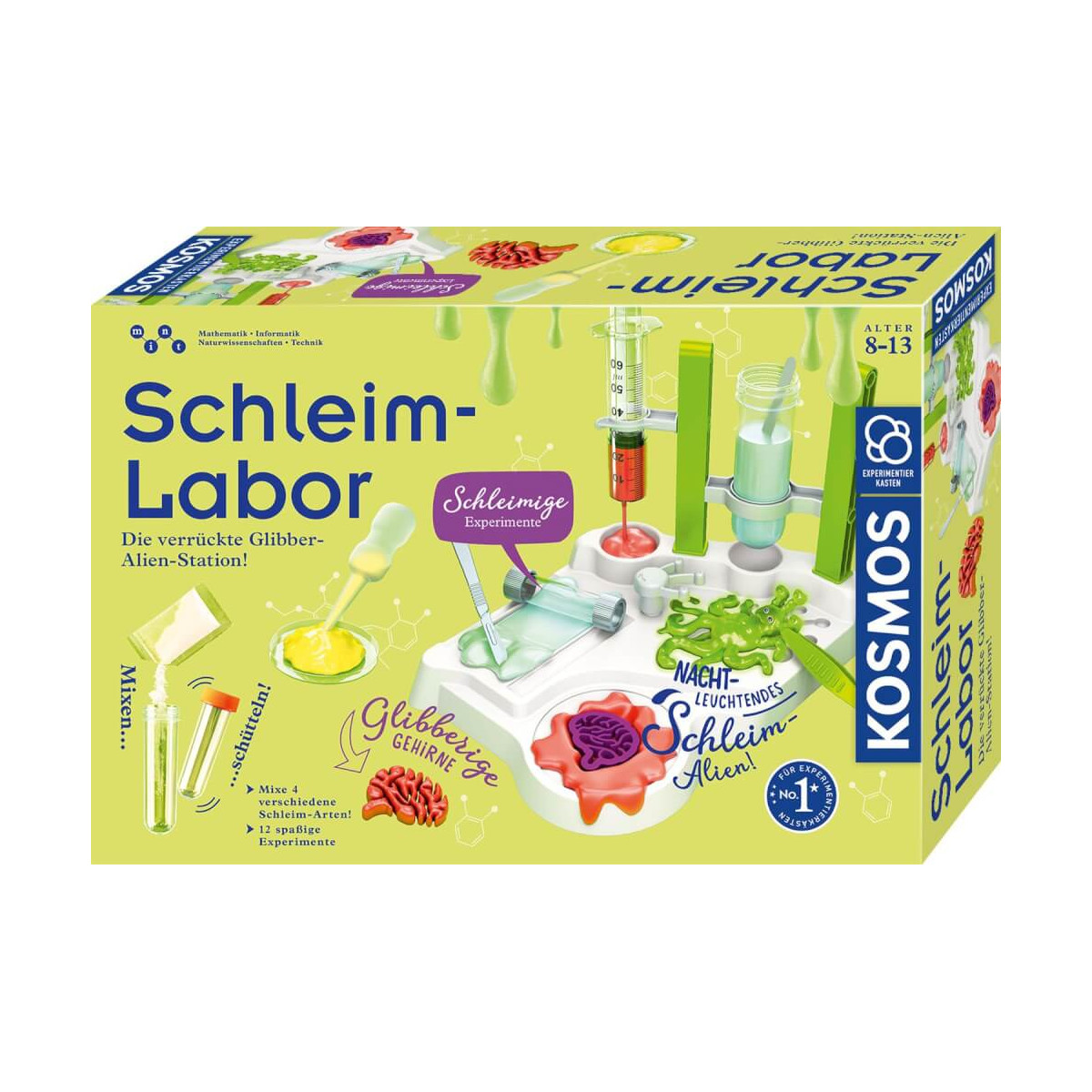 Schleim-Labor-Set für 8-13-Jährige mit Laborausrüstung und Schleim-Experimenten auf dem Cover.