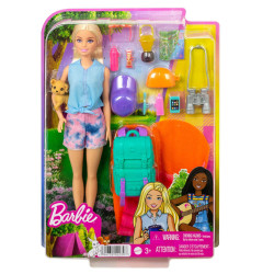 Barbie   It takes two! Camping   Spielset mit Malibu Puppe, Hündchen und Accessoires