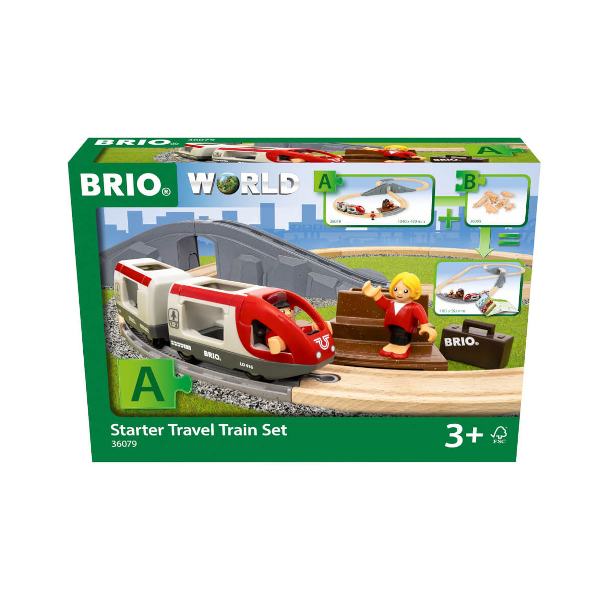 BRIO World Starter-Set: Spielzug, Schienen und Kinderfigur für Kinder ab 3 Jahren.