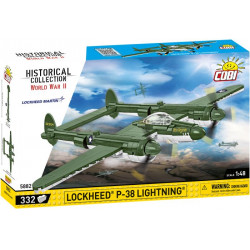 COBI Historical Collection Bausatz: Lockheed P-38 Lightning mit Abbildung des fertigen Modells.
