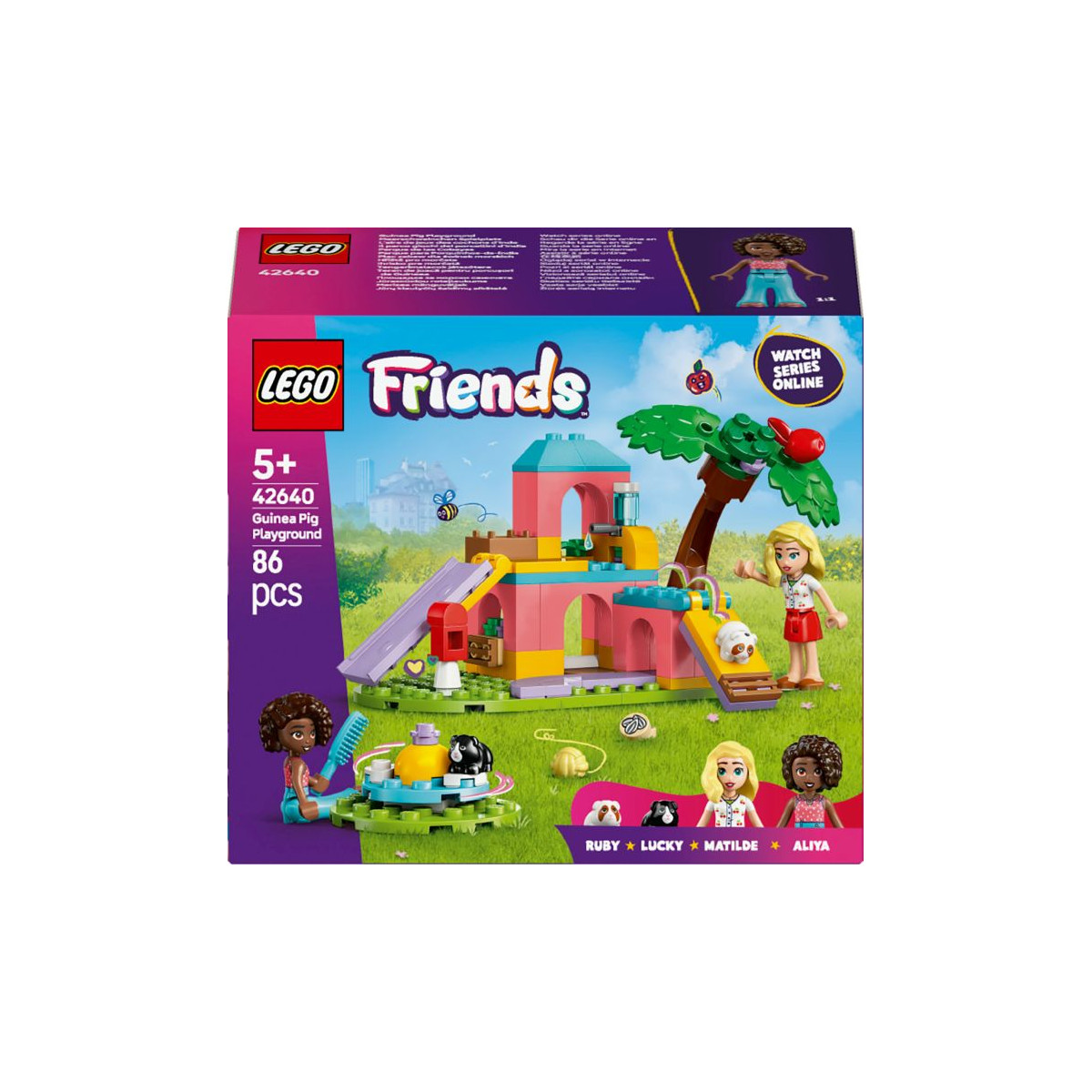 LEGO Friends Olunia Pig Playground Set mit Spielplatz, Minifiguren, 86 Teile, geeignet ab 5 Jahren.