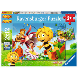 Ravensburger 7594 Puzzle Biene Maja auf der Blumenwiese 2 X 12 Teile