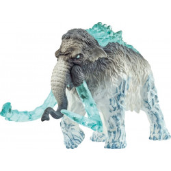 Spielzeugmammut mit eisblauen Beinen und Rücken sowie transparenten Eiseffekten an Rüssel und Körper.