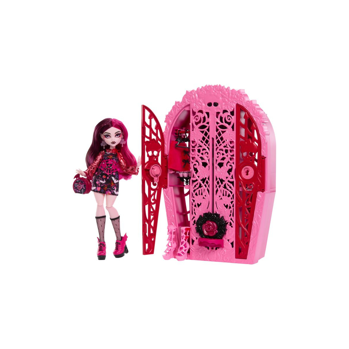 Monster High Skulltimate Secrets Garden Mysteries Spielset, Draculaura Puppe mit mehr als 19 Überras