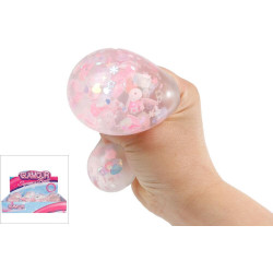Quetschball Glitterblume 6cm, 4 fach sortiert