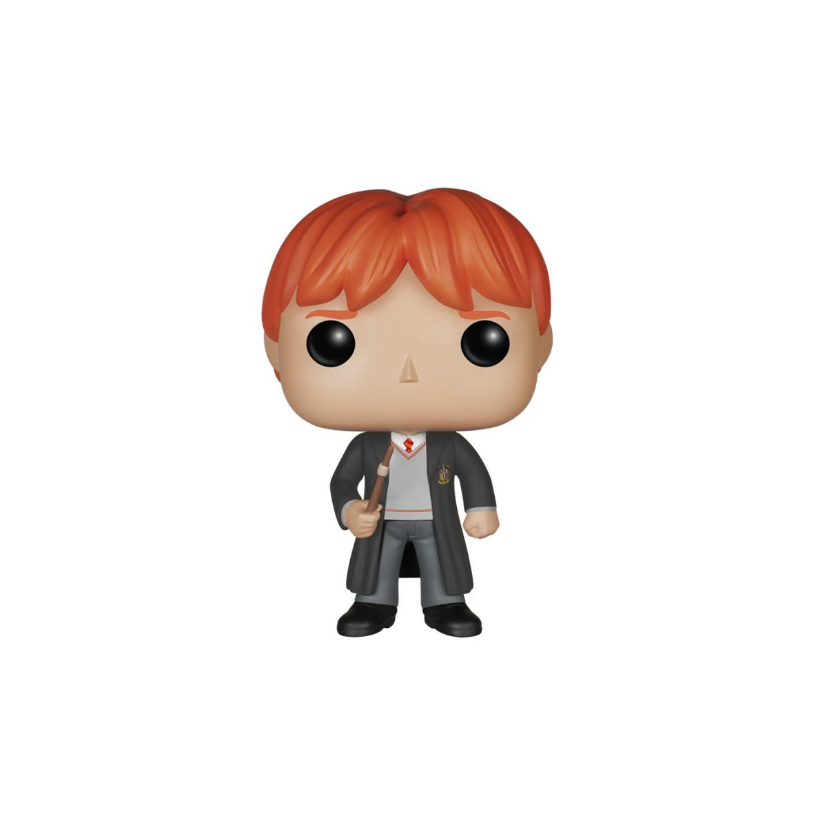 Funko Pop! Figur eines Zauberers mit roten Haaren, schwarzem Umhang und Zauberstab.