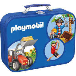 Schmidt Spiele Puzzle Playmobil im Metallkoffer 2 x 60 Teile, 2 x 100 Teile