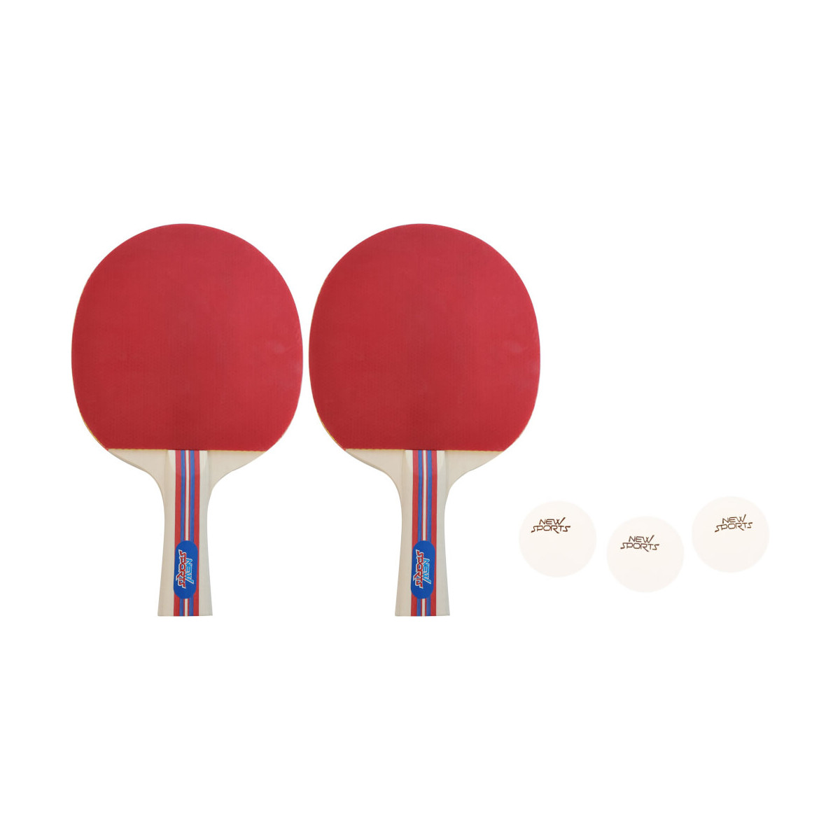 New Sport Tisch Tennis Set, 2 Schläger, 3 Bälle in Tasche
