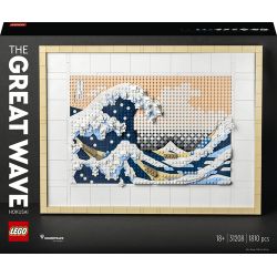 LEGO-Set mit einer nachgebauten Version der „Großen Welle vor Kanagawa“ als Kunstwerk.