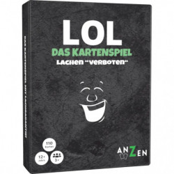 Black Box von LOL: Kartenspiel mit lachendem Gesicht und dem Hinweis ‚Lachen verboten‘.