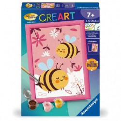 CreArt Malset mit Bienen- und Blumendesign, Farbtöpfen und Pinsel, geeignet ab 7 Jahren.