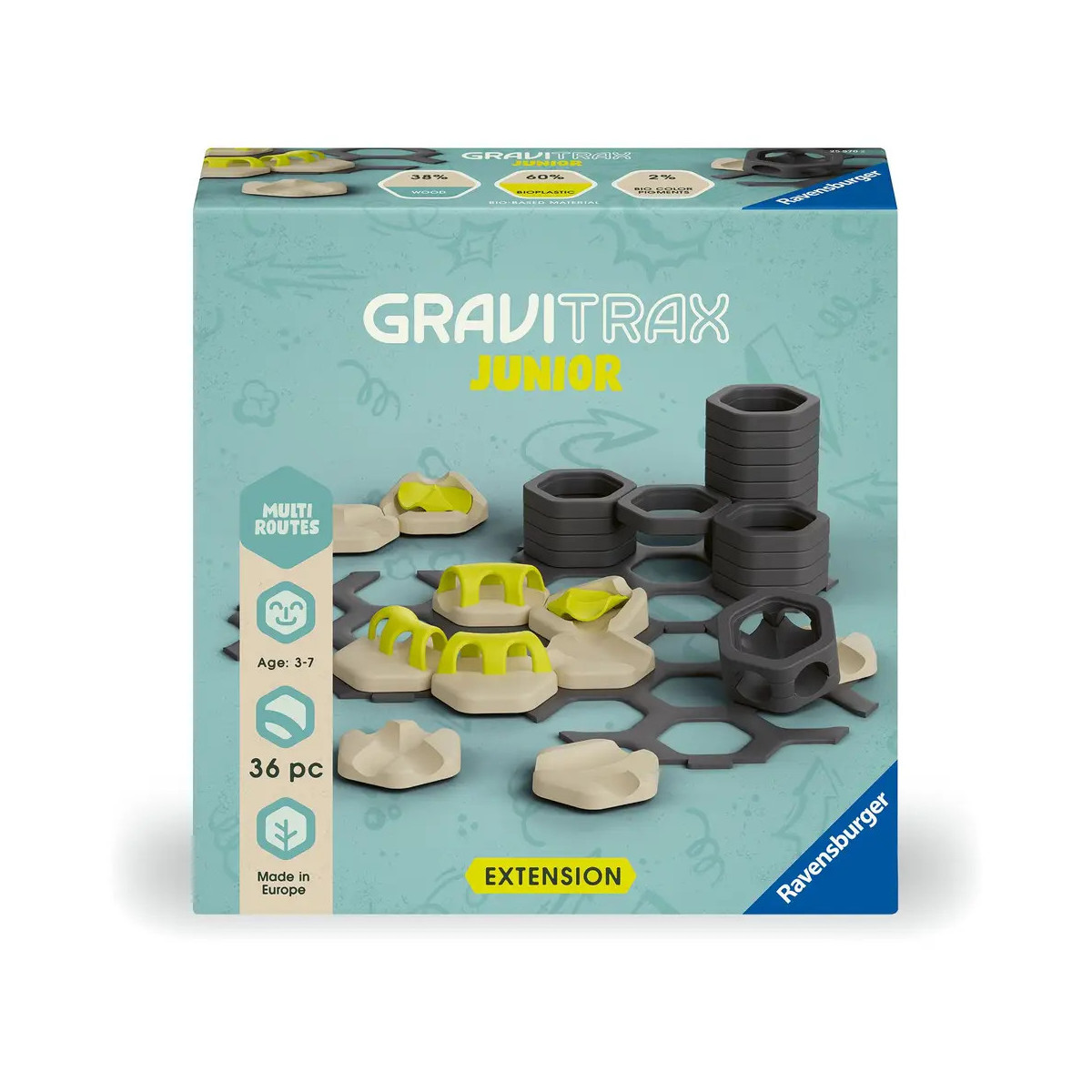 Ravensburger GraviTrax Junior Extension Multi Routes   Erweiterbare Kugelbahn für Kinder, Murmelbahn