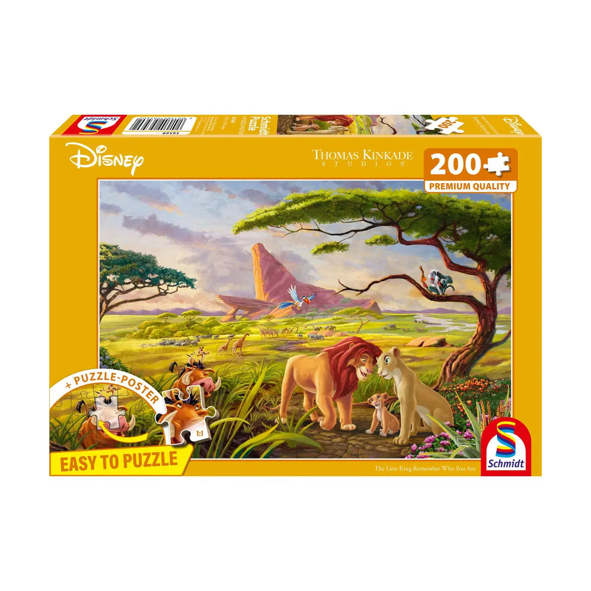 200-teiliges Lion-King-Puzzle mit Simba und Nala in einer bunten Savannenszene.